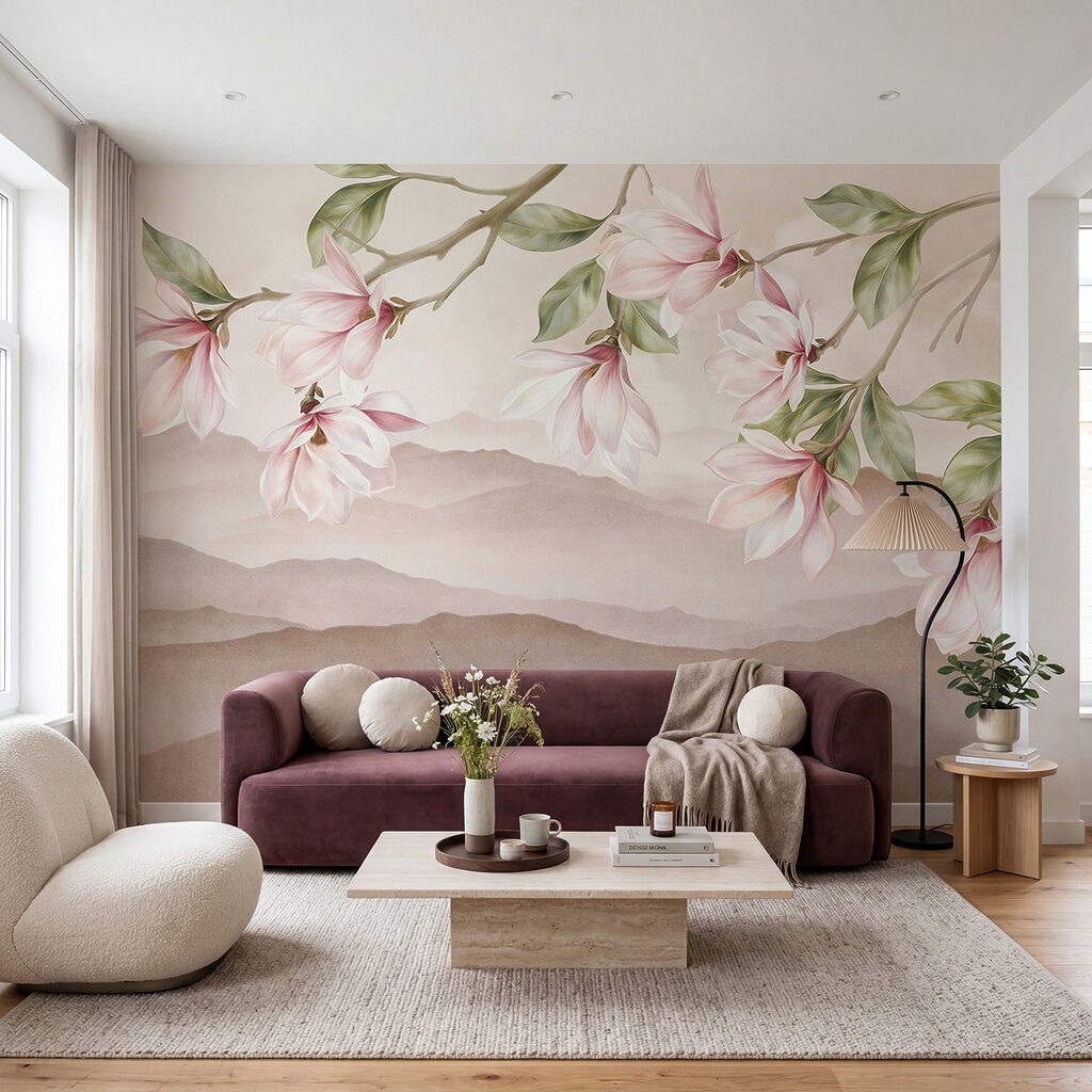 Pintura de flores num ramo