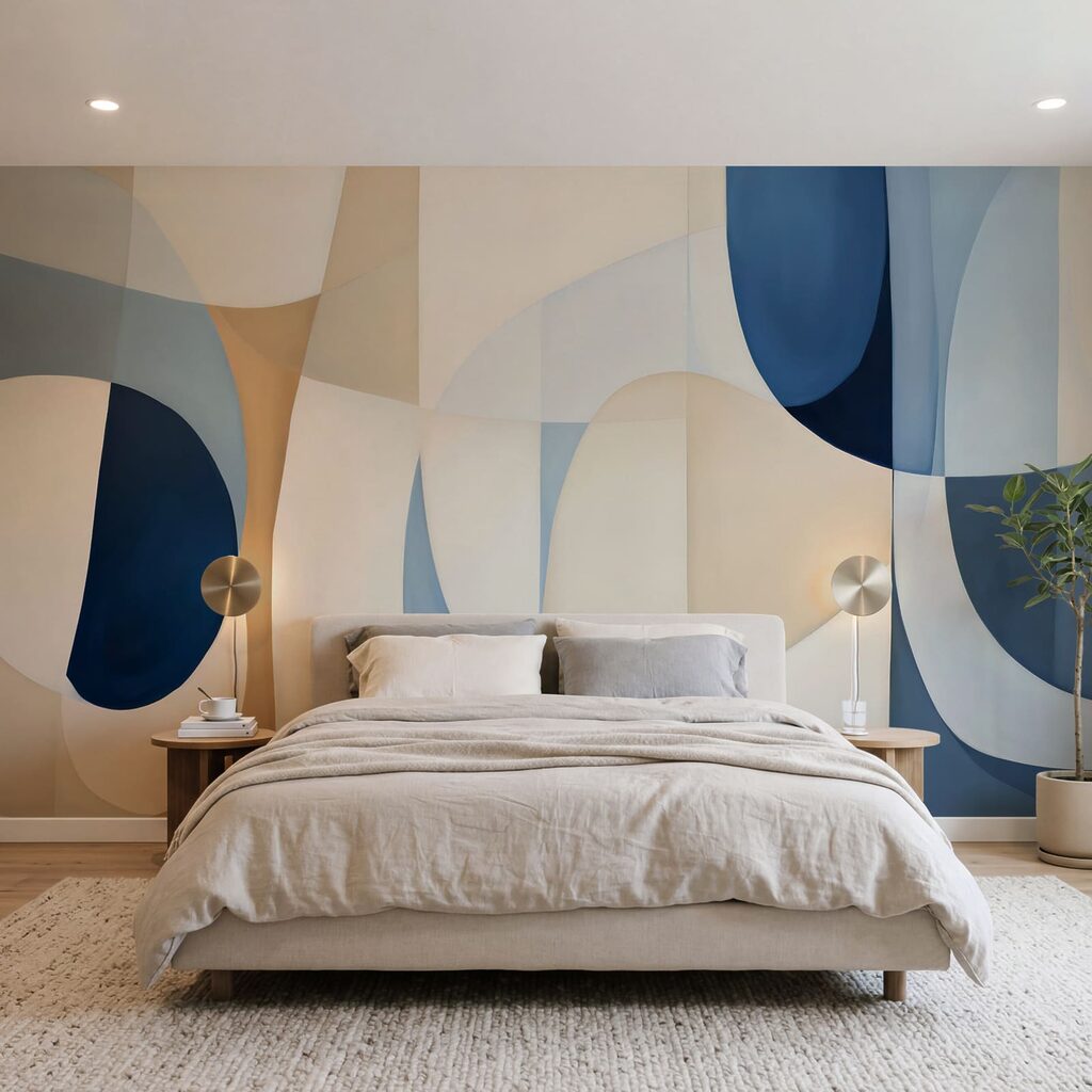 Obra de arte em azul e branco Obra de arte em azul e branco
