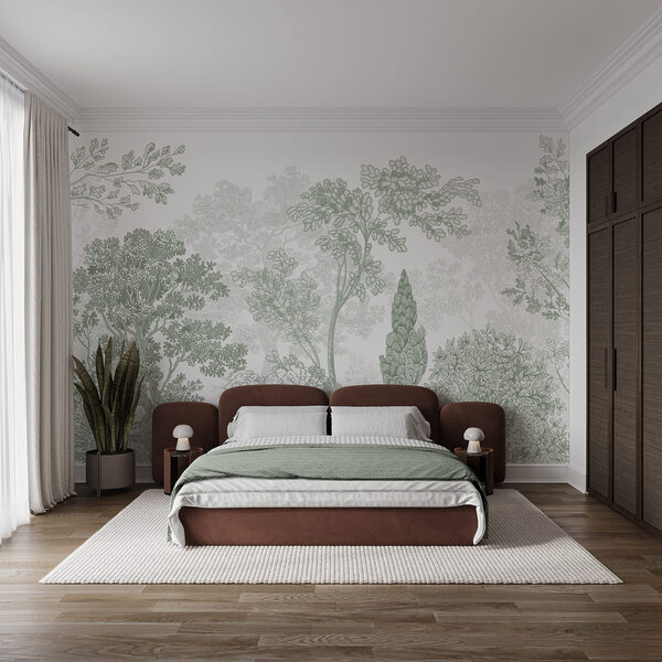Conjunto de árvores e plantas