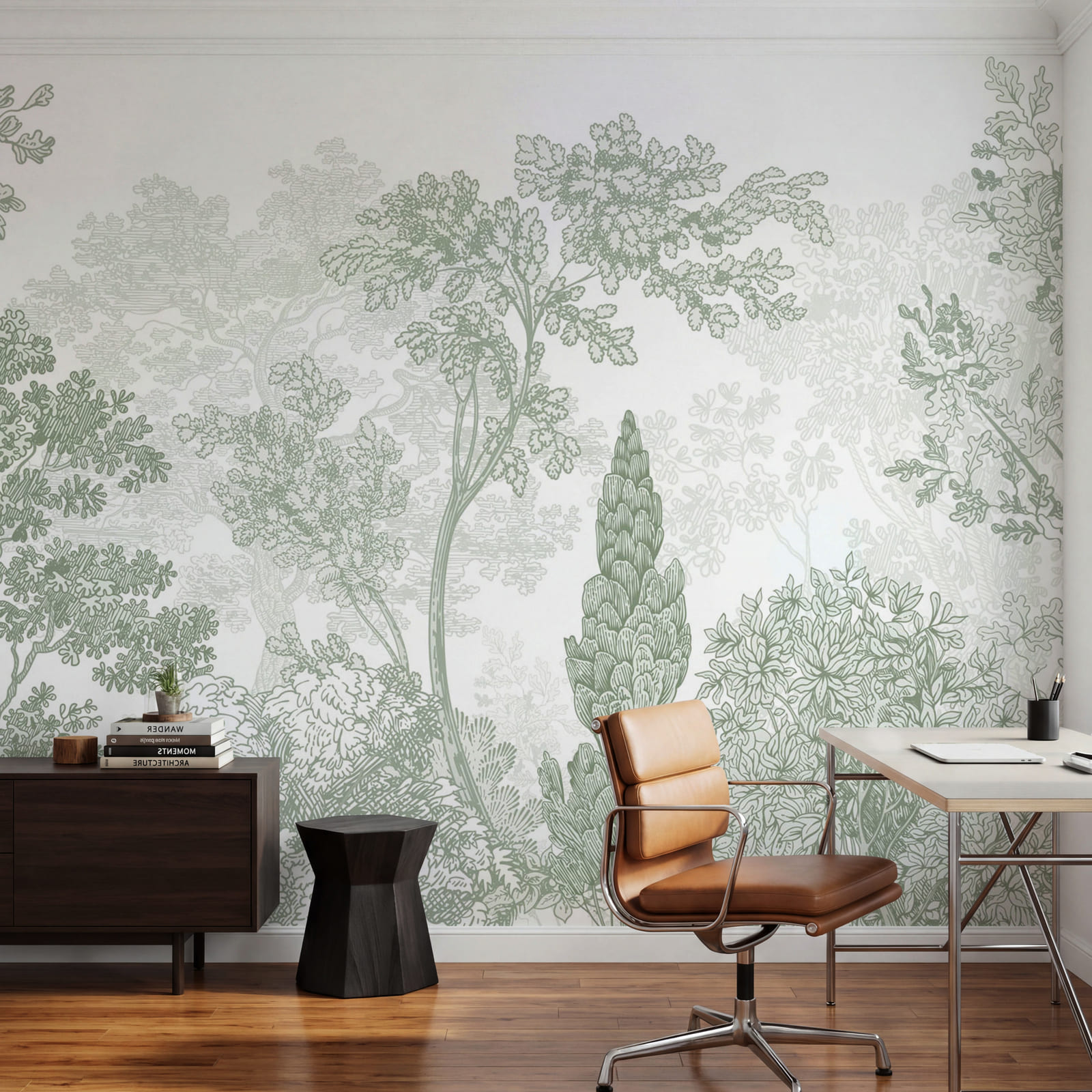 Conjunto de árvores e plantas