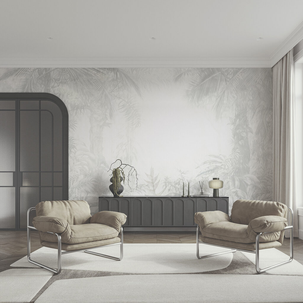 Fundo branco com plantas