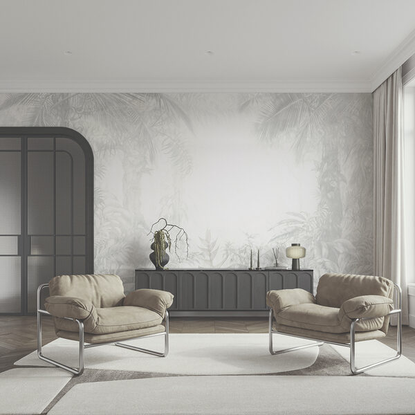 Fundo branco com plantas