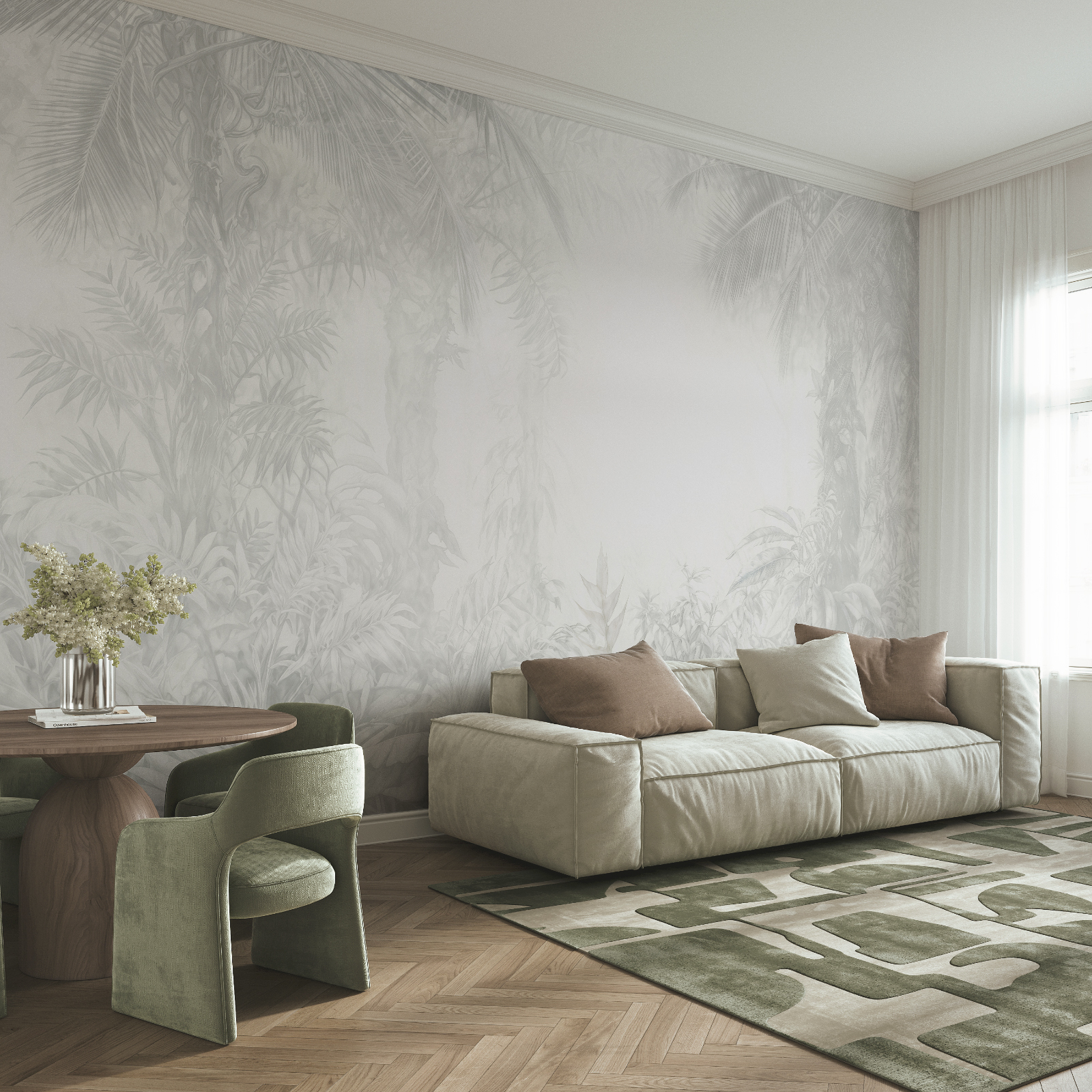 Fundo branco com plantas
