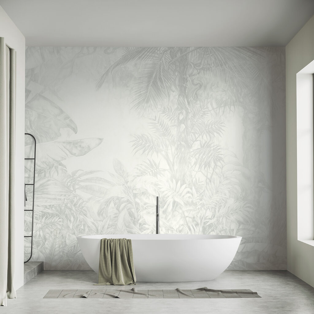 Fundo branco com plantas