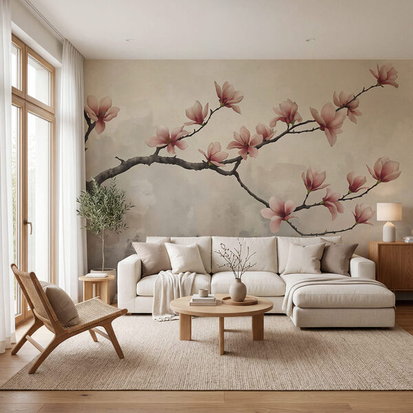 Ramo com flores cor-de-rosa
