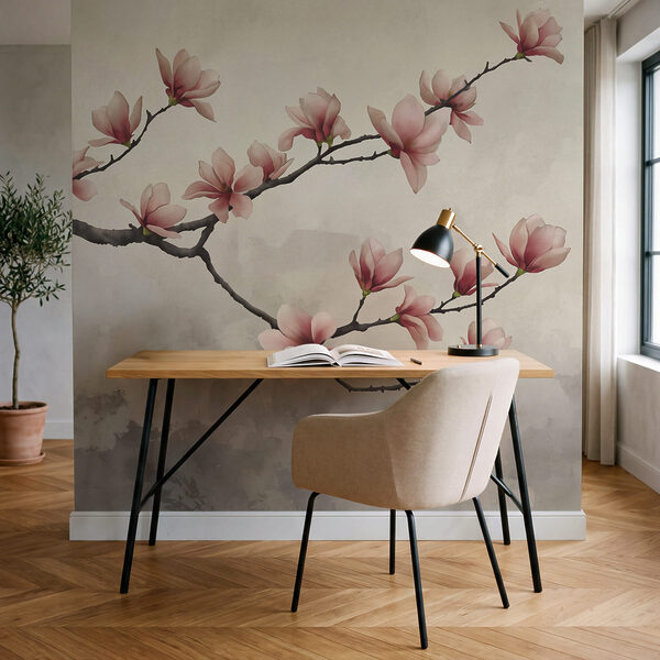 Ramo com flores cor-de-rosa