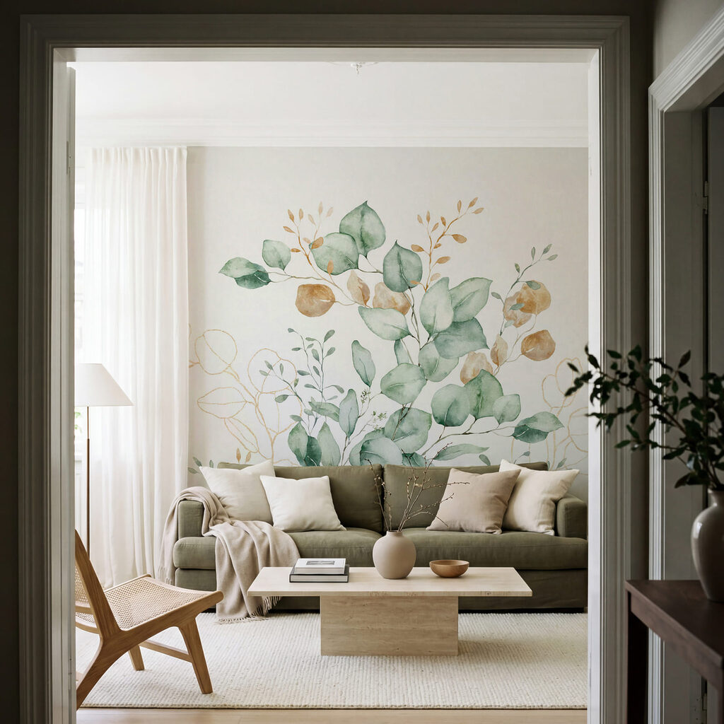 Pintura em aguarela de folhas Pintura em aguarela de folhas