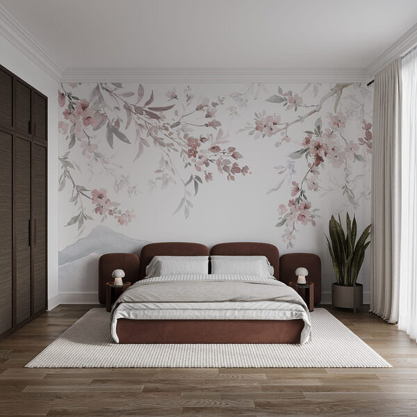 Pintura de flores sobre fundo branco