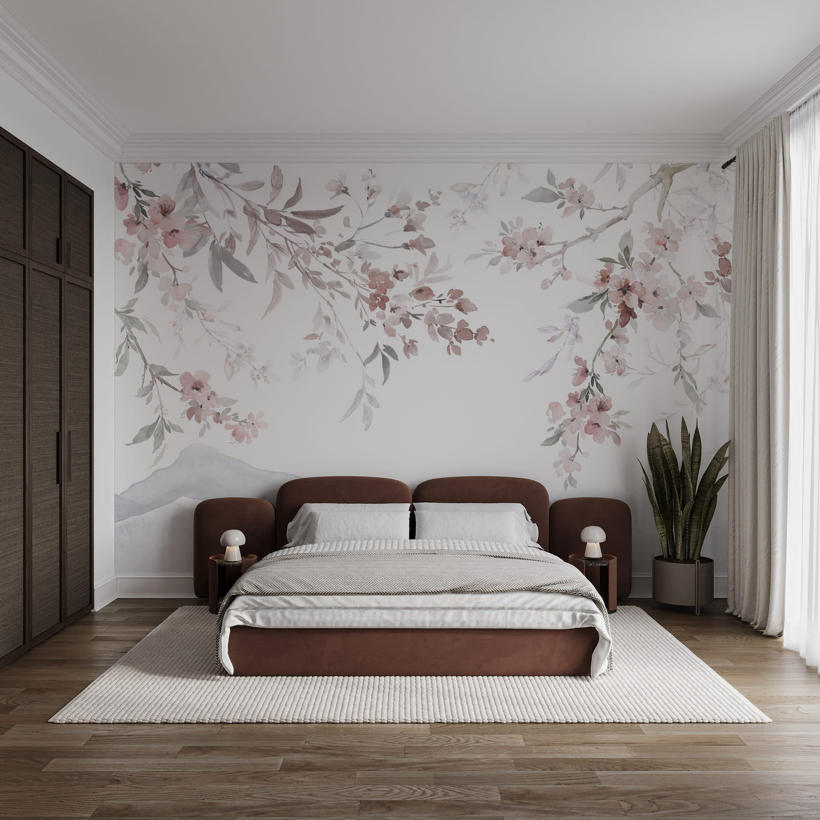 Pintura de flores sobre fundo branco