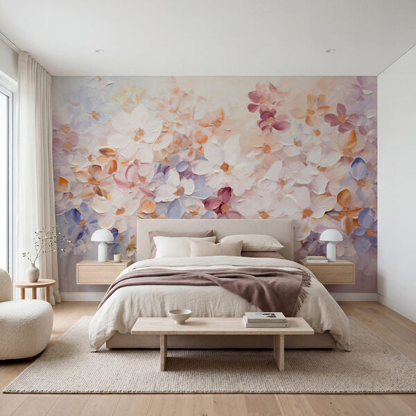 Pintura de flores numa superfície branca Pintura de flores numa superfície branca