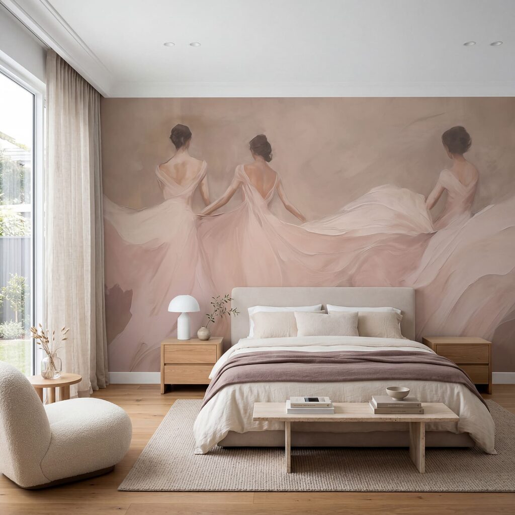 Pintura de uma mulher vestida de branco
