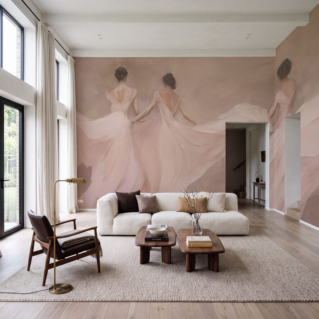 Pintura de uma mulher vestida de branco