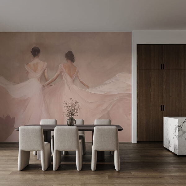 Pintura de uma mulher vestida de branco
