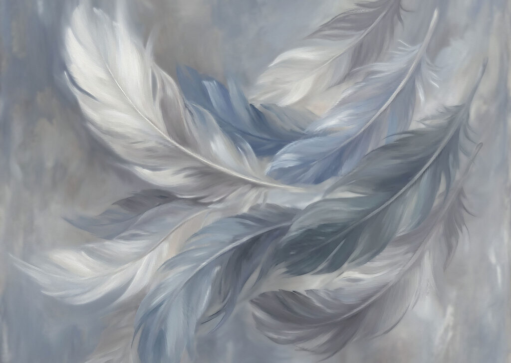Soft feathers in gentle hues Soft feathers in gentle hues