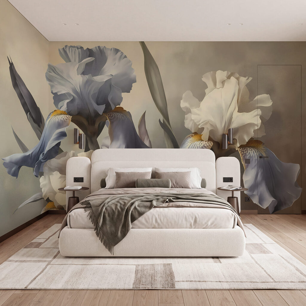 Conjunto de flores com folhas Conjunto de flores com folhas