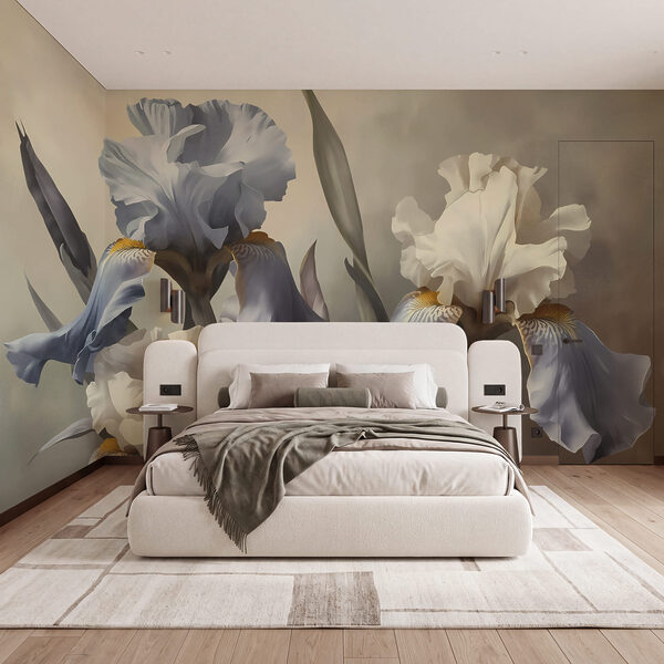 Conjunto de flores com folhas Conjunto de flores com folhas