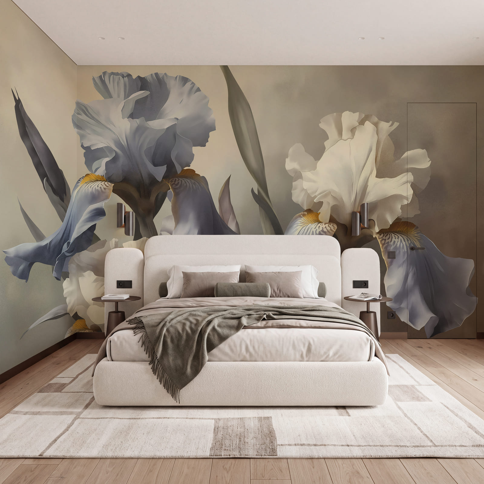 Conjunto de flores com folhas Conjunto de flores com folhas