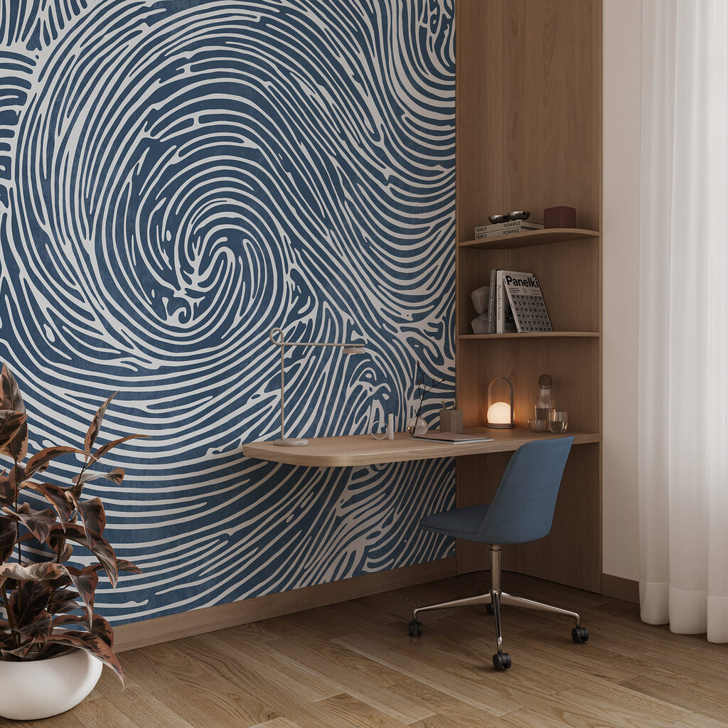 Padrão em espiral azul e branco Padrão em espiral azul e branco