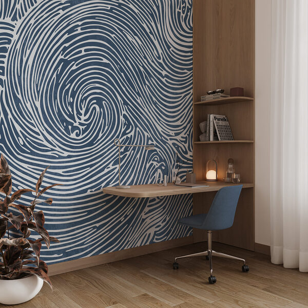 Padrão em espiral azul e branco Padrão em espiral azul e branco