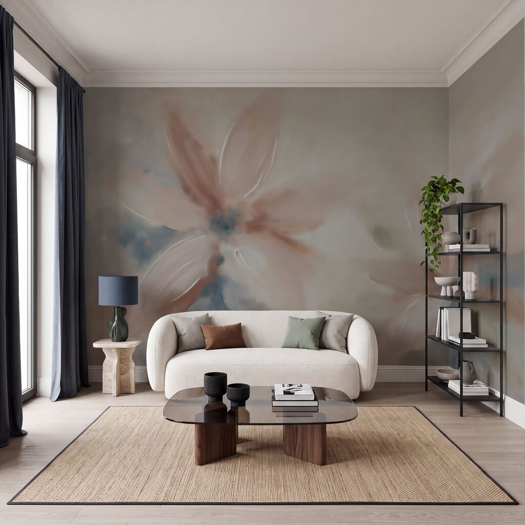 Pintura de flores numa superfície branca Pintura de flores numa superfície branca
