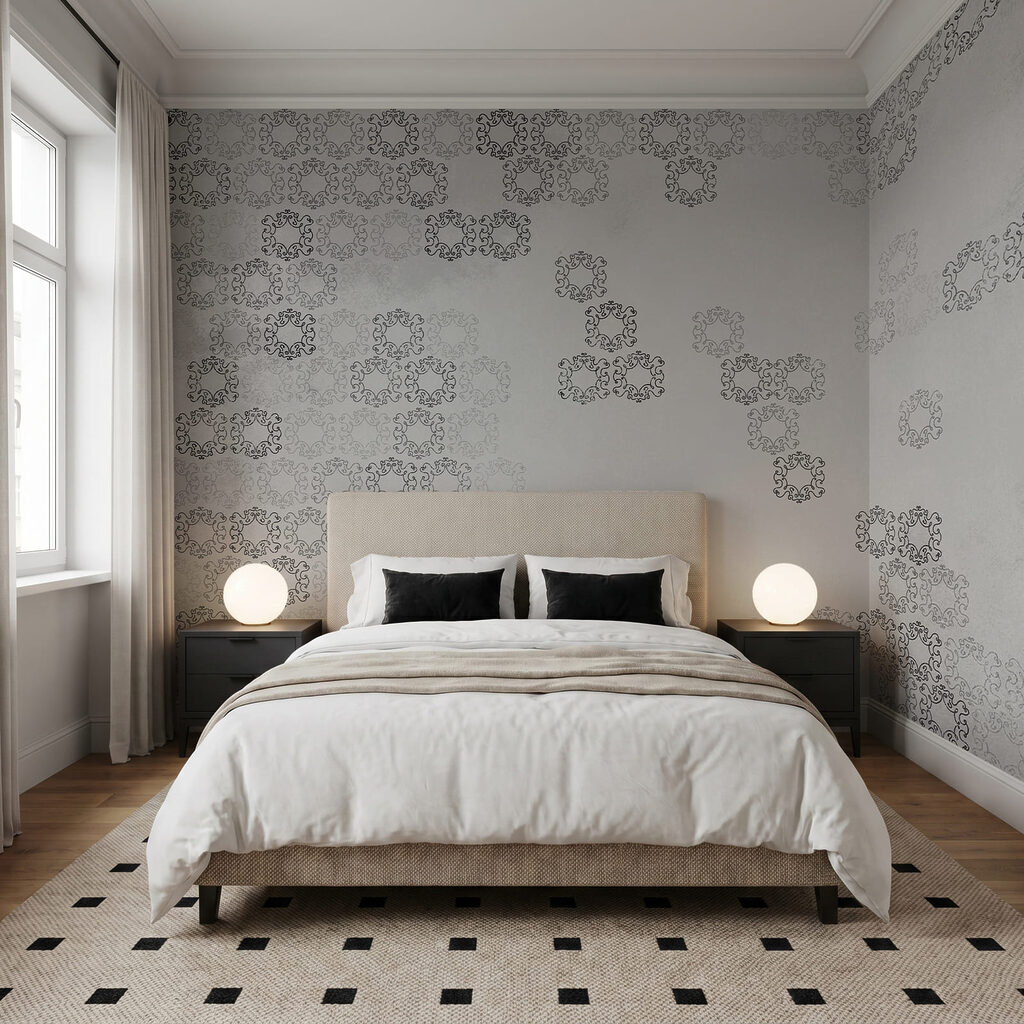 Fundo branco com padrão a preto e branco Fundo branco com padrão a preto e branco