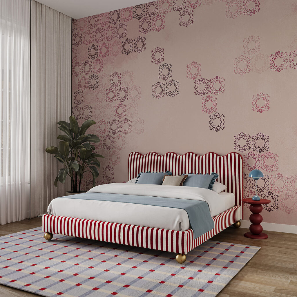 Fundo cor-de-rosa com muitas pequenas formas pretas e vermelhas Fundo cor-de-rosa com muitas pequenas formas pretas e vermelhas