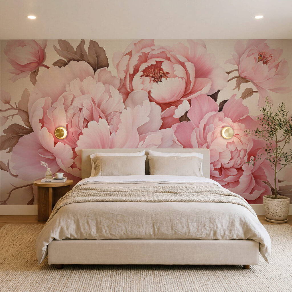 Conjunto de flores cor-de-rosa