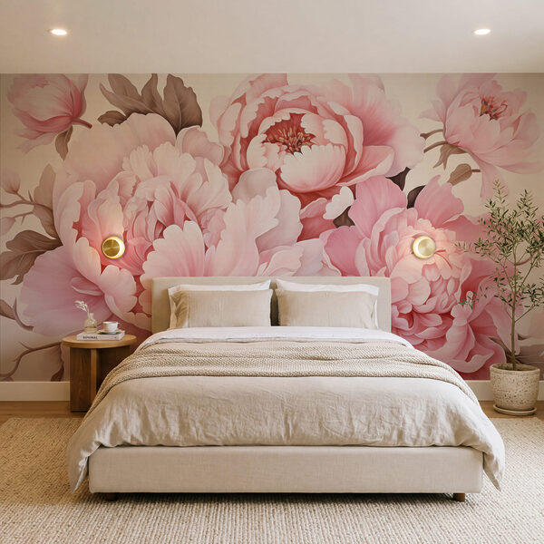 Conjunto de flores cor-de-rosa