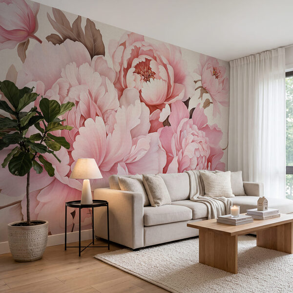 Conjunto de flores cor-de-rosa