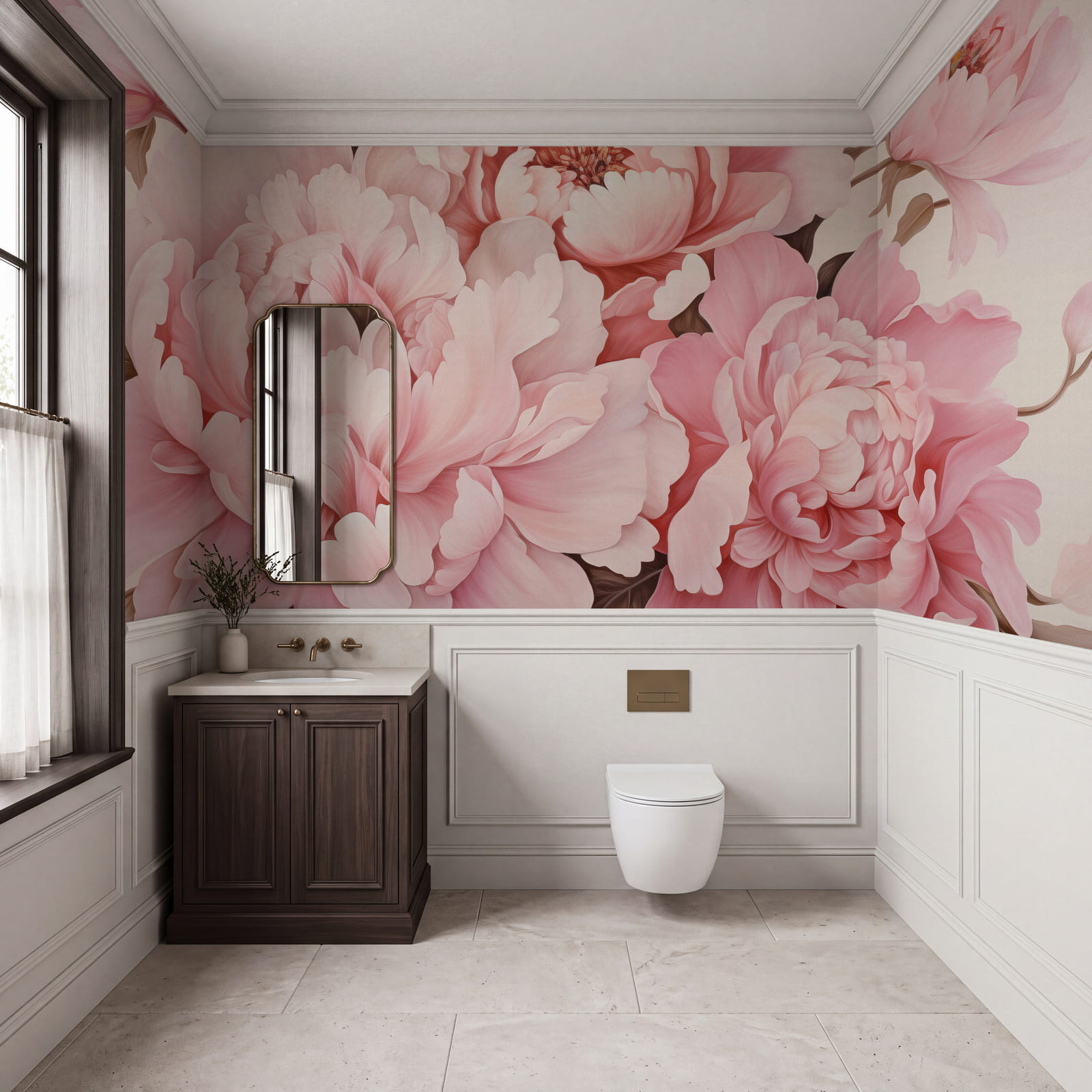 Conjunto de flores cor-de-rosa