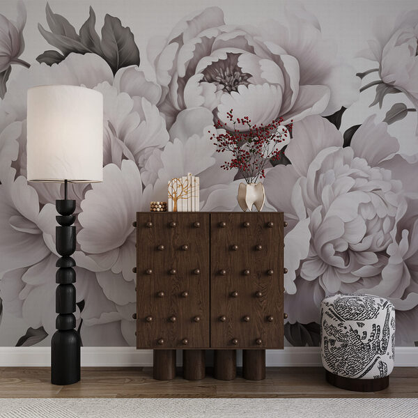 Conjunto de flores brancas