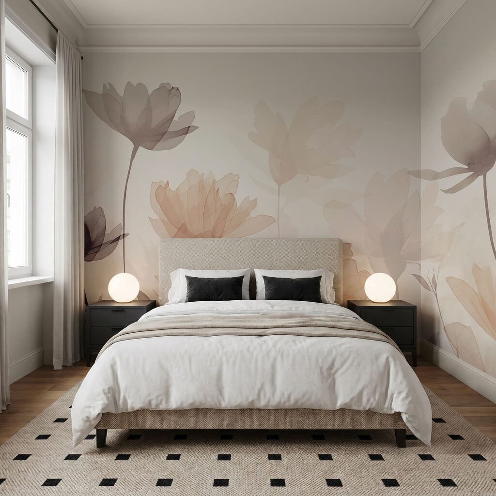 Flores transparentes com folhas