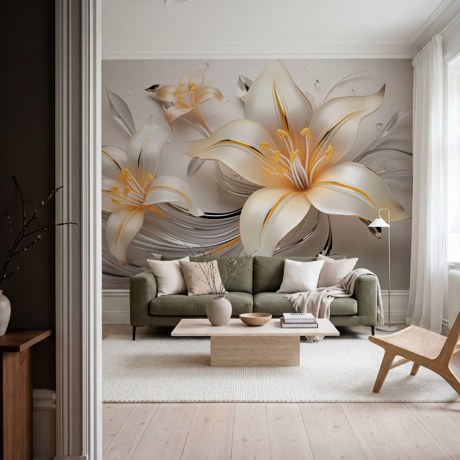 Flores delicadas em tons suaves