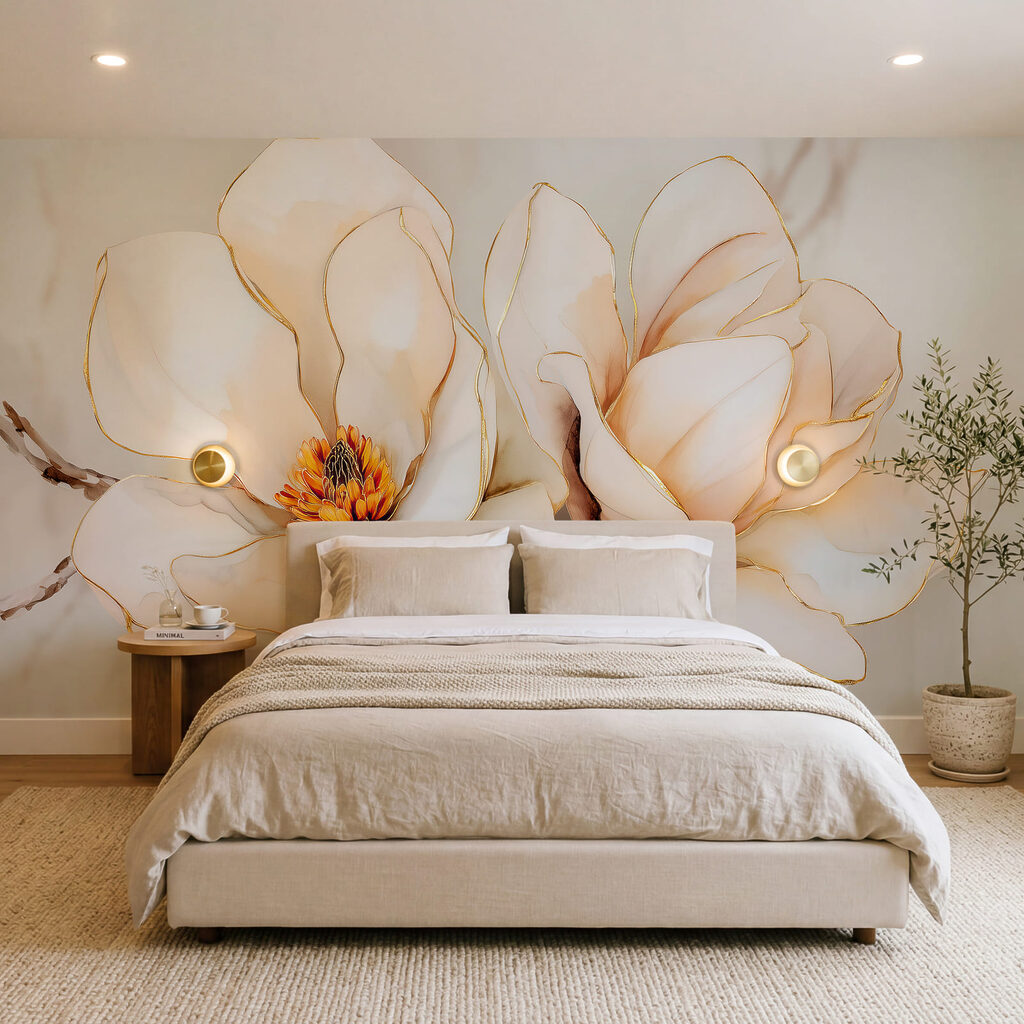 Flores delicadas em tons suaves