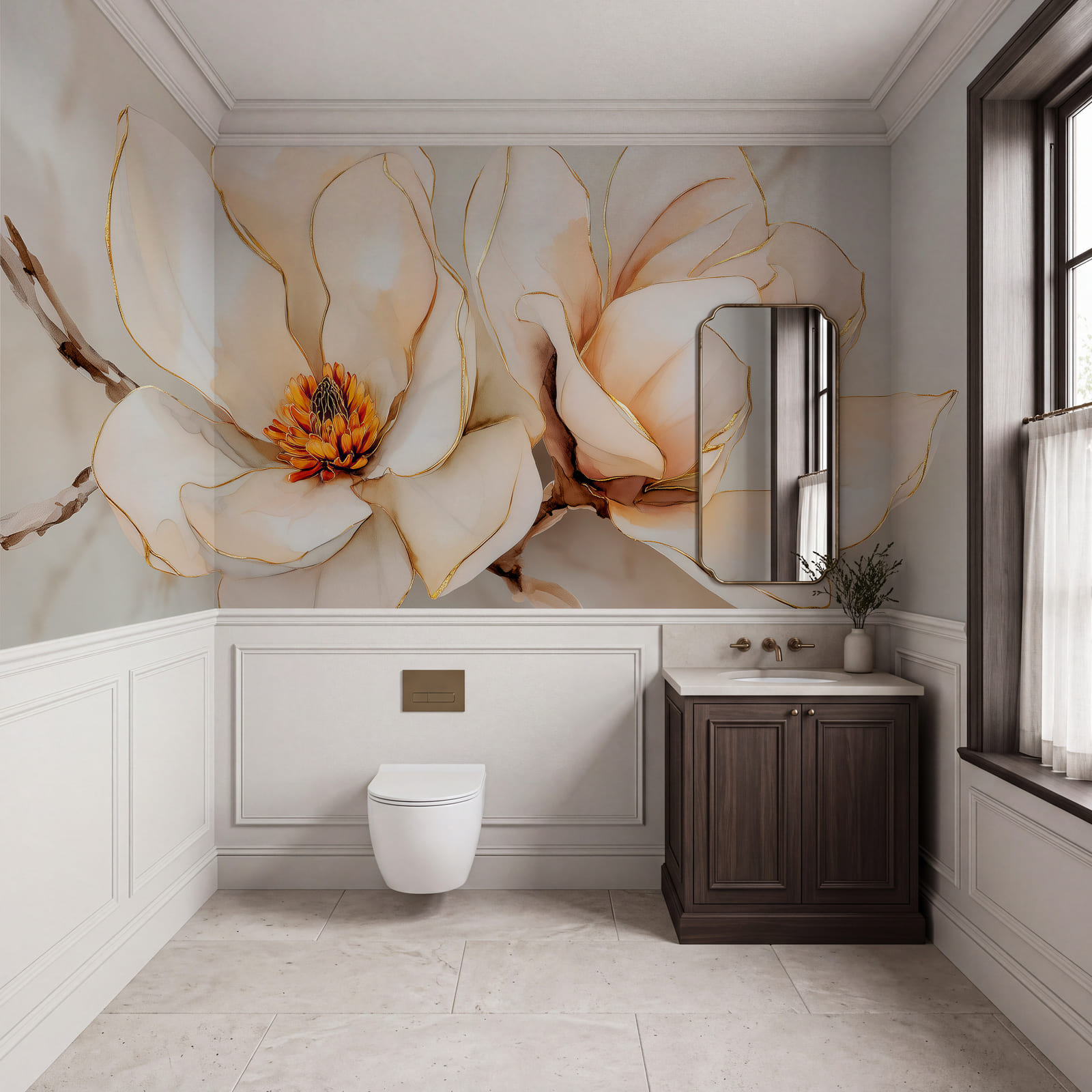 Flores delicadas em tons suaves