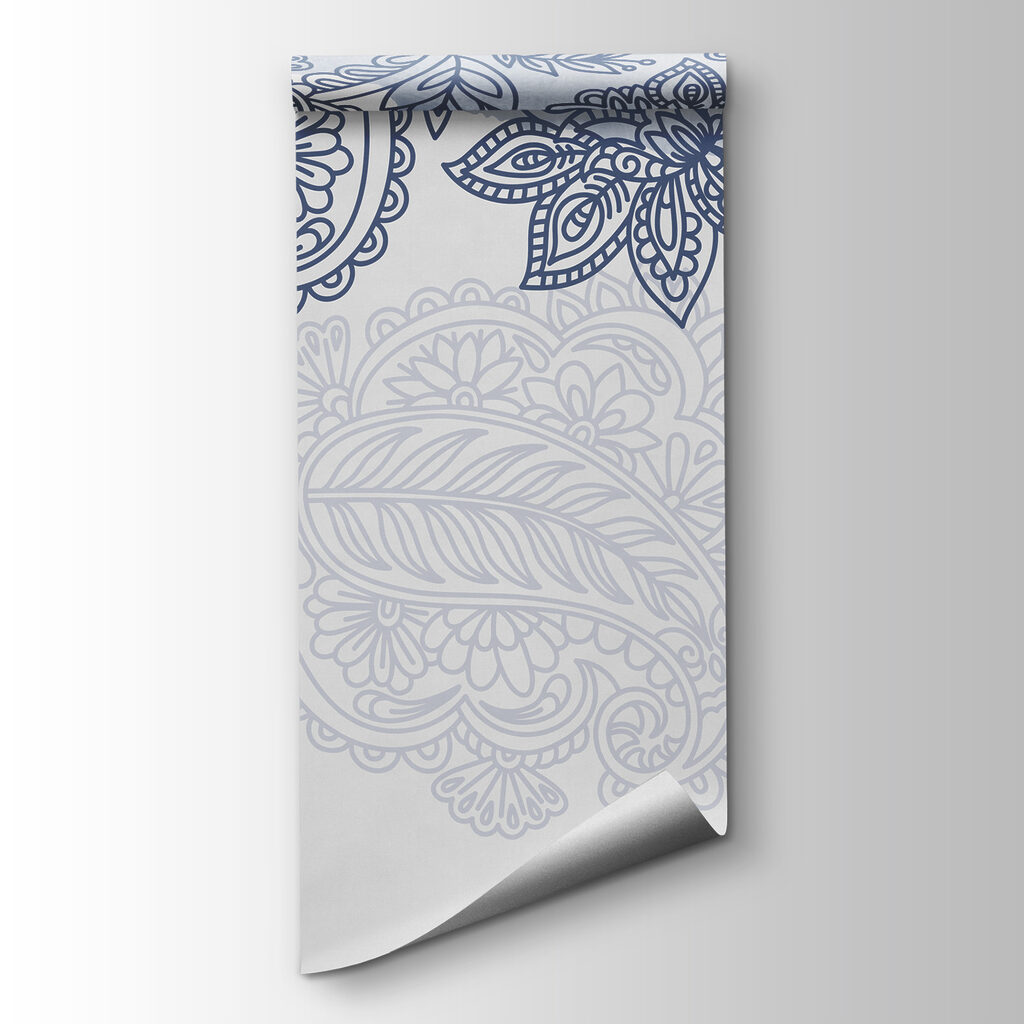 Blue and white floral border