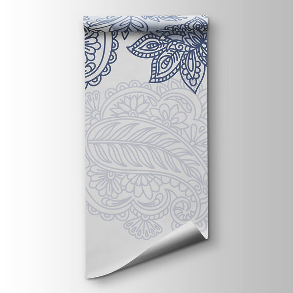 Blue and white floral border