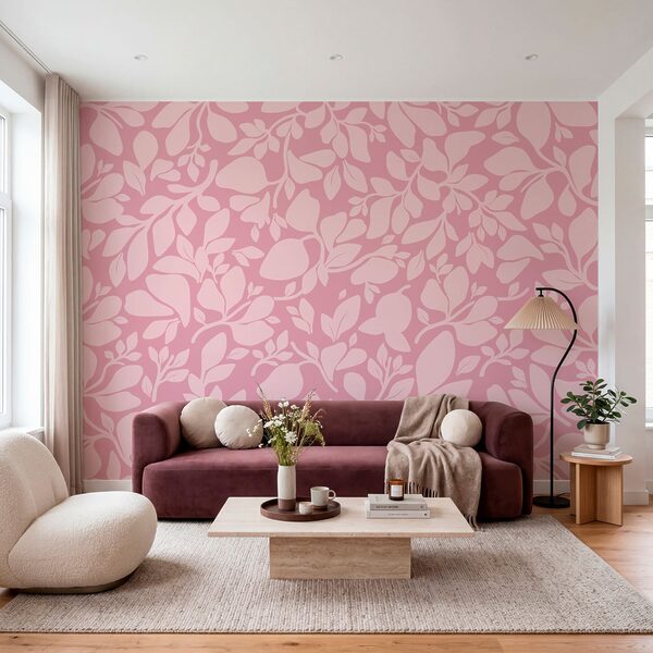 Padrão rosa com folhas Padrão rosa com folhas