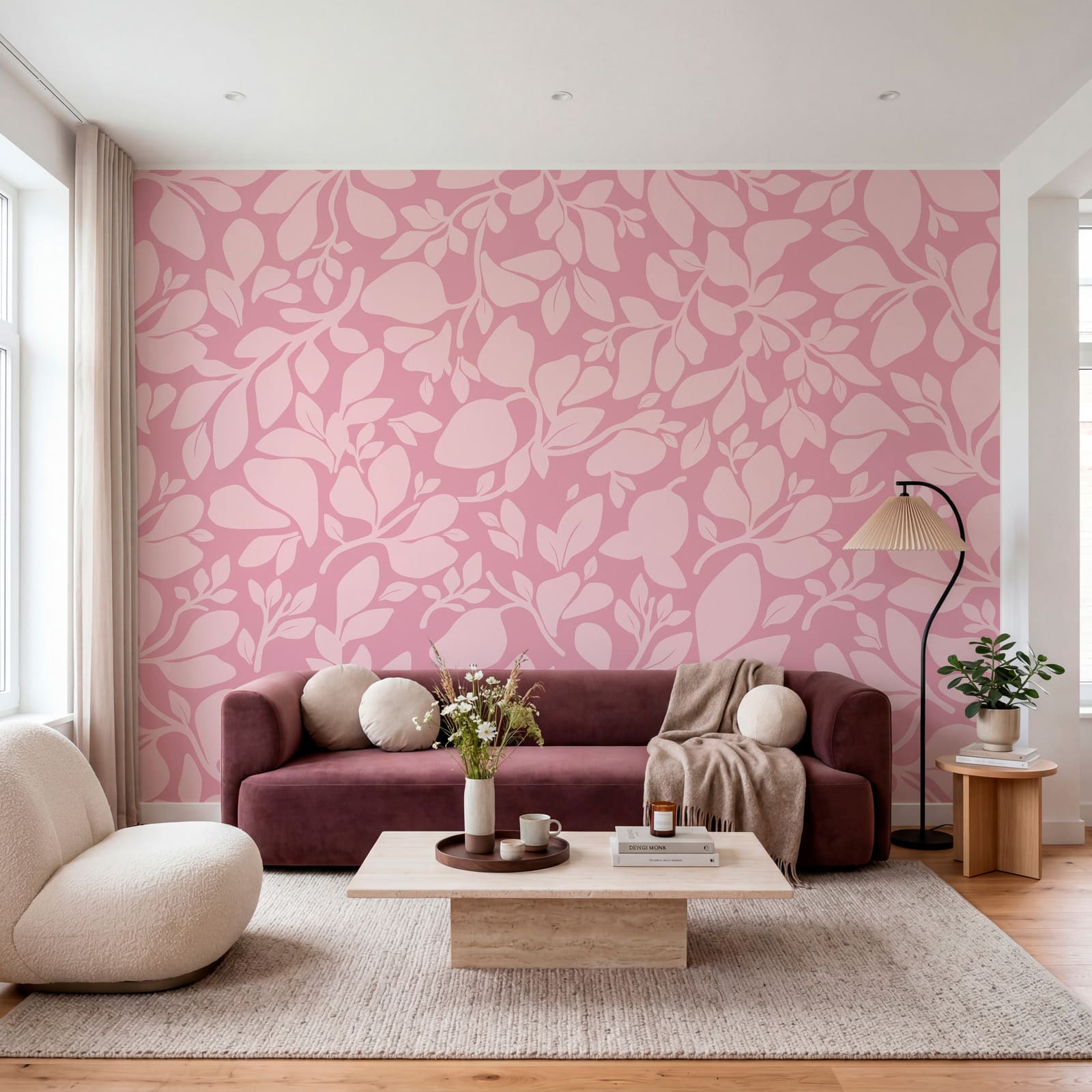 Padrão rosa com folhas Padrão rosa com folhas