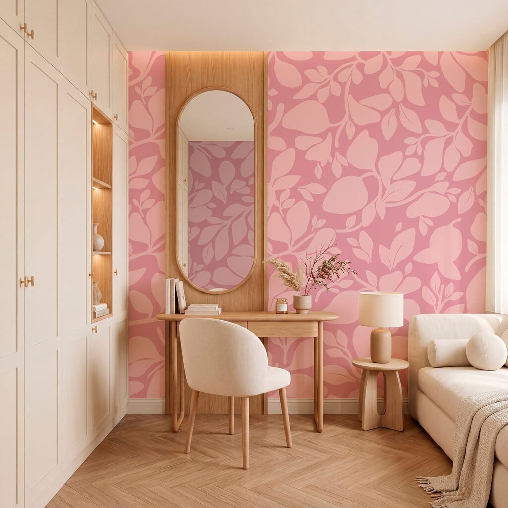 Padrão rosa com folhas Padrão rosa com folhas