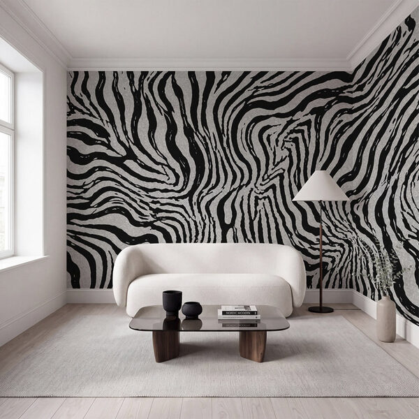Padrão às riscas preto e branco