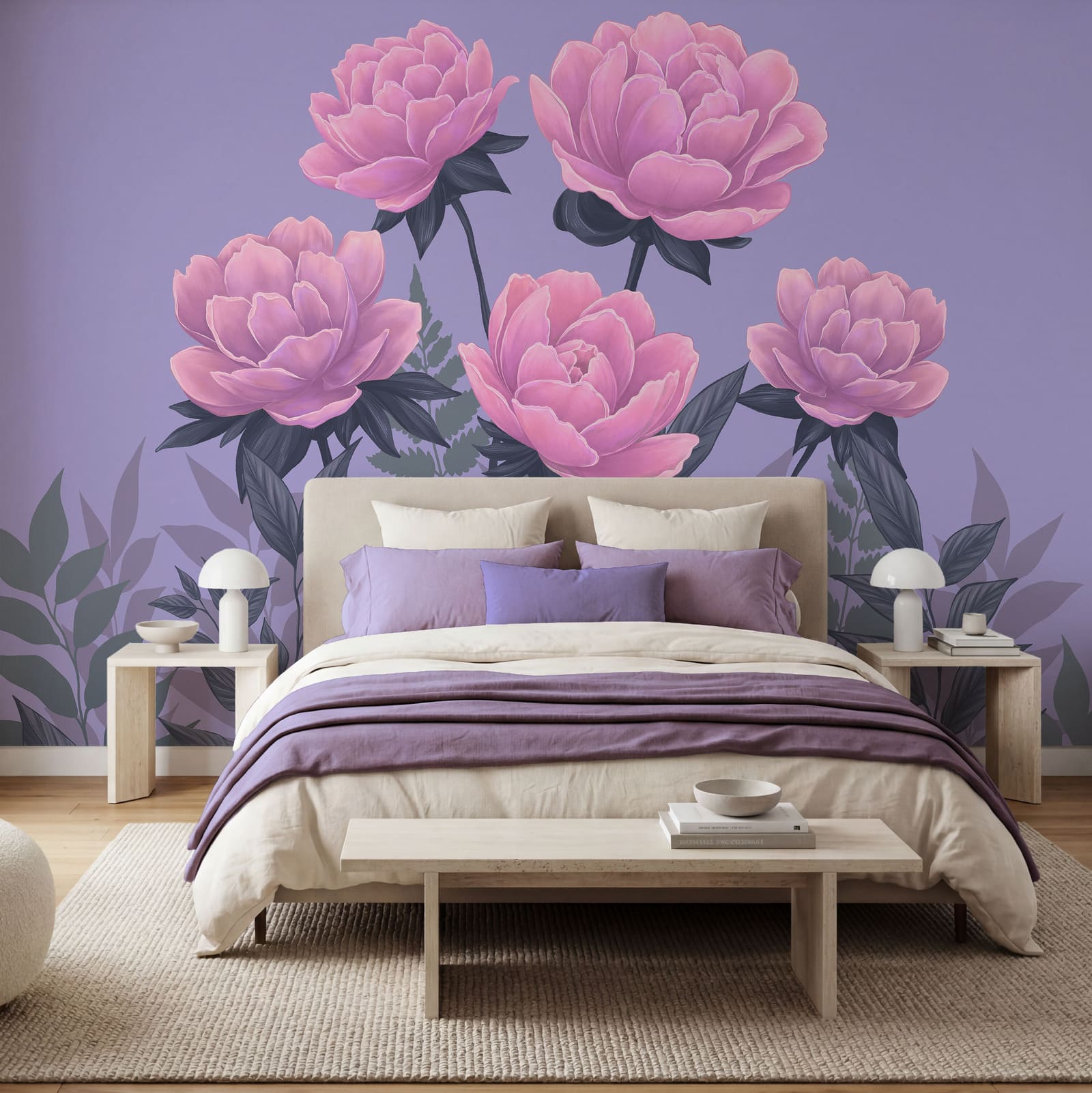 Conjunto de flores e folhas cor-de-rosa Conjunto de flores e folhas cor-de-rosa