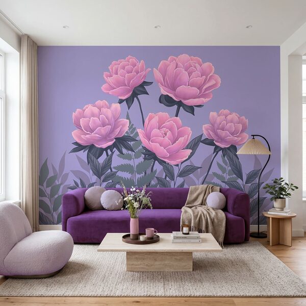 Conjunto de flores e folhas cor-de-rosa Conjunto de flores e folhas cor-de-rosa