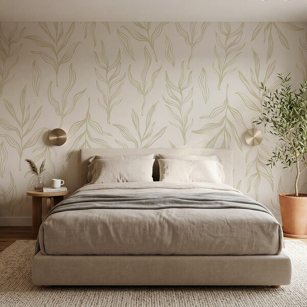 Padrão de folhas sobre um fundo branco
