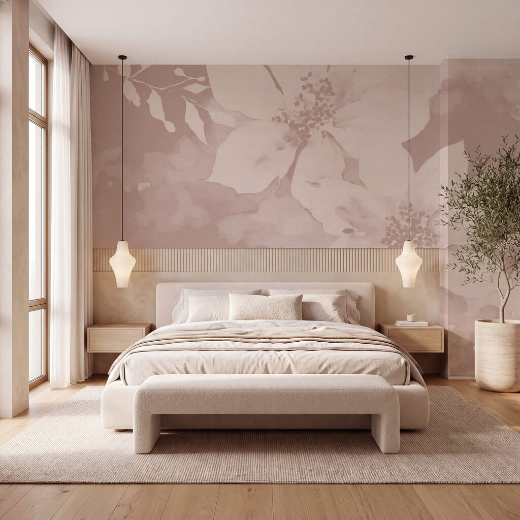Elegância floral suave em tons suaves
