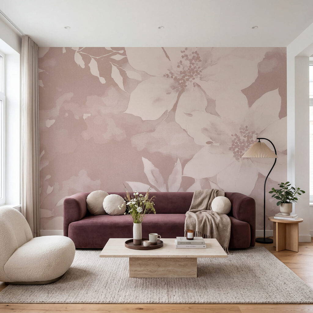 Elegância floral suave em tons suaves
