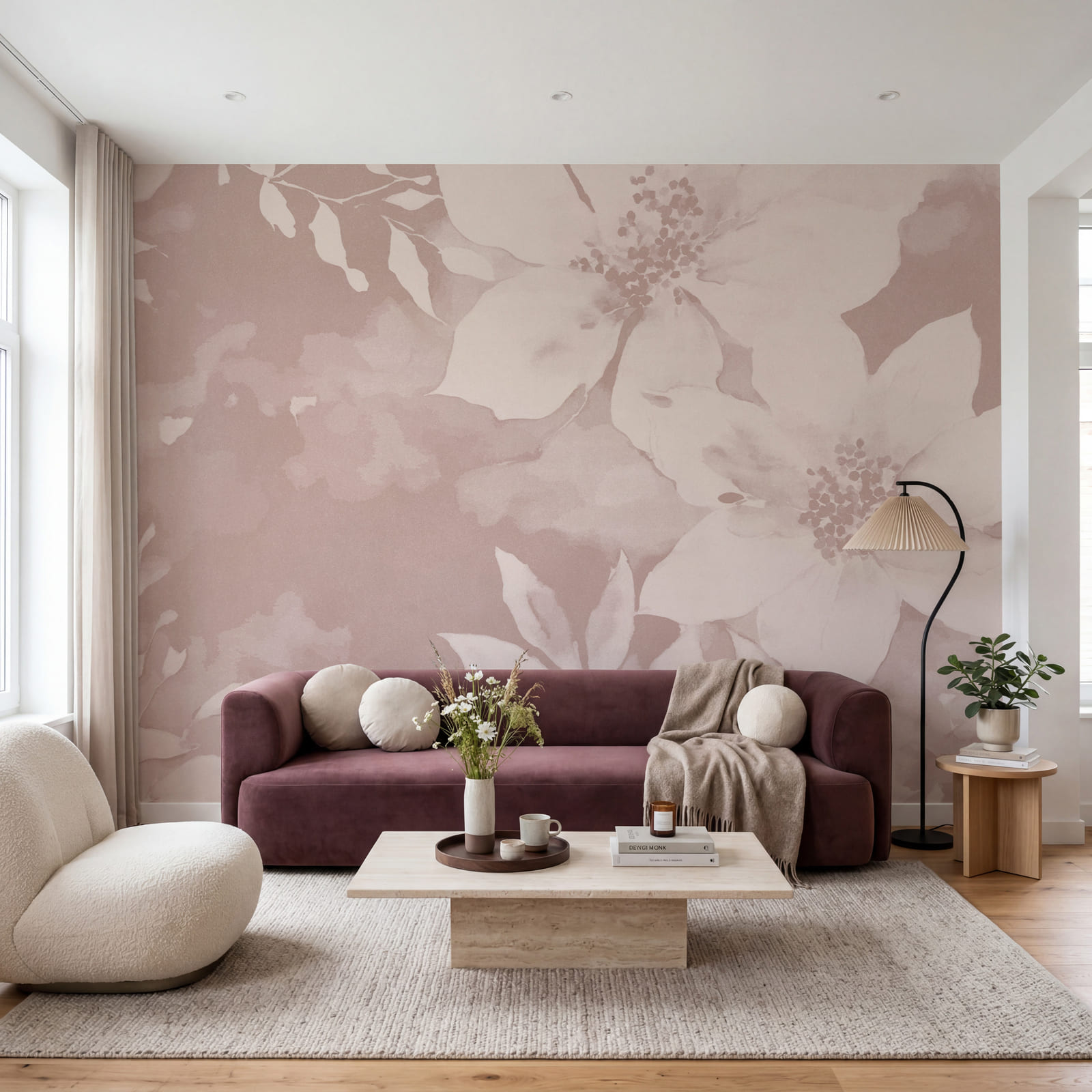 Elegância floral suave em tons suaves