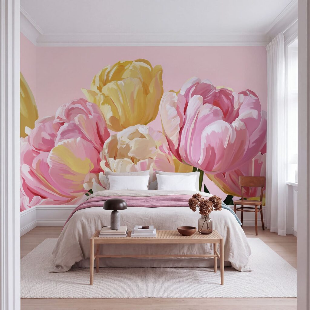 Lindas flores em tons suaves