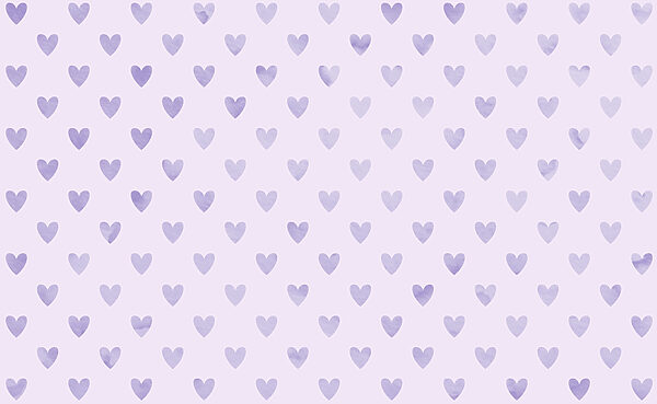 Purple hearts on a white background