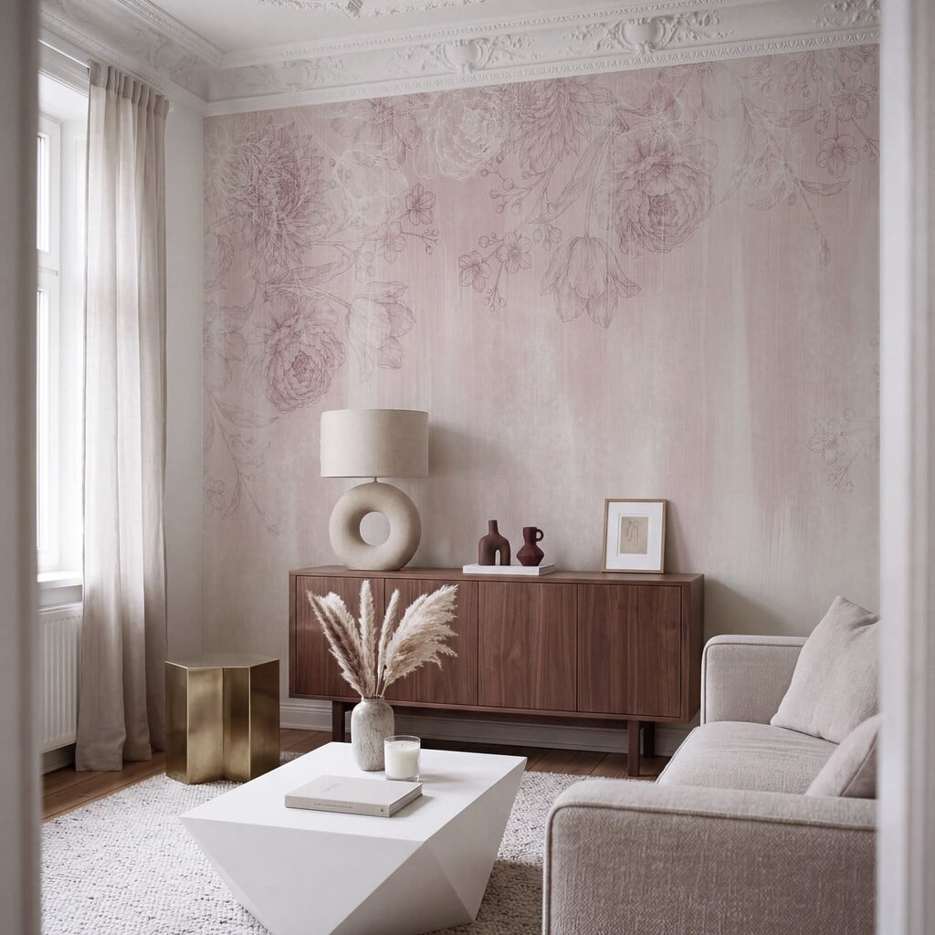 Padrão floral rosa e branco